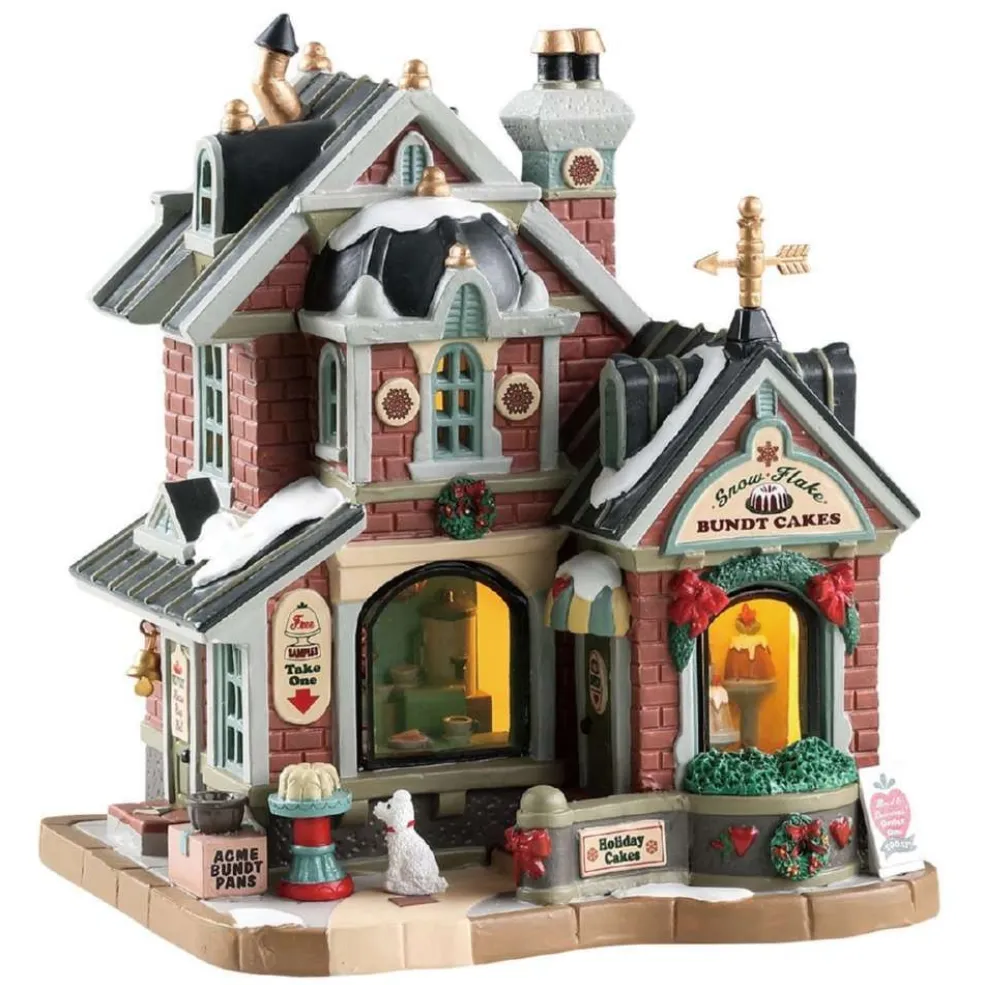 Lemax Christmas Villages* Snowflake Bundt Cakes, B/O Led 85365 Caddington Village