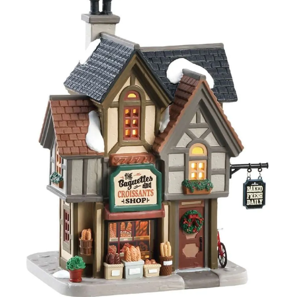 Lemax Christmas Villages* The Baguettes And Croissants Shop, B/O Led 85372 Caddington Village