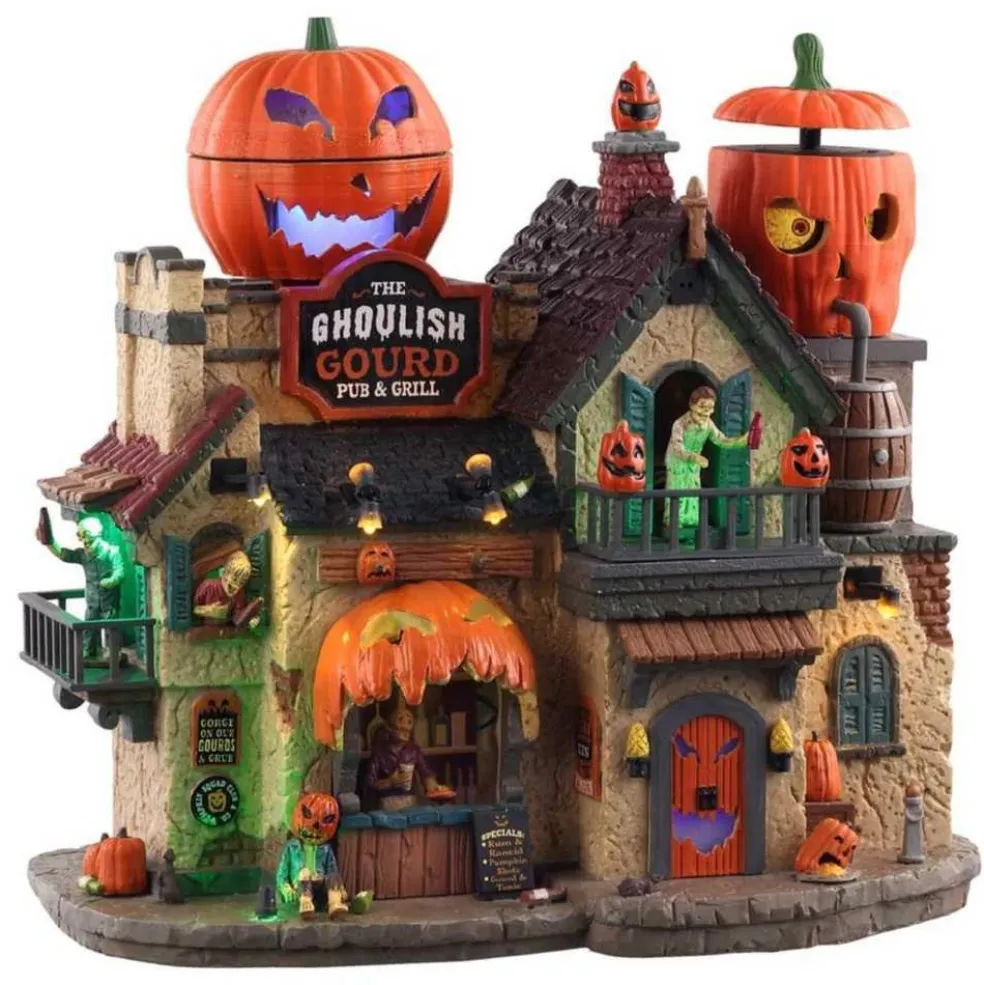Lemax Halloween Villages* The Ghoulish Gourd Pub And Grill 05602 - Spooky Town Halloween Village