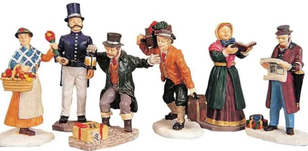 Lemax Christmas Villages* Townsfolk Figurines Set Of 6 92355 - Caddington Village