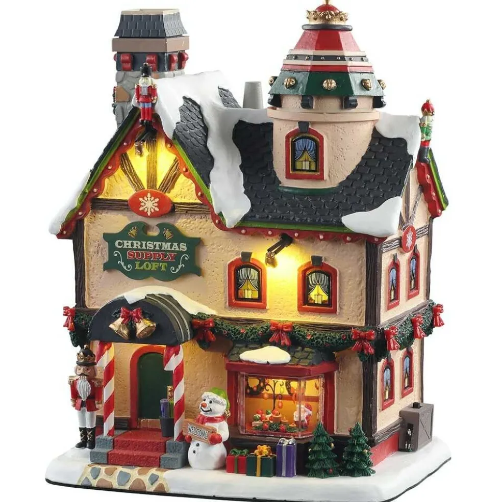 Lemax Christmas Villages* Village 2021 Christmas Supply Loft (Smoking) 15741