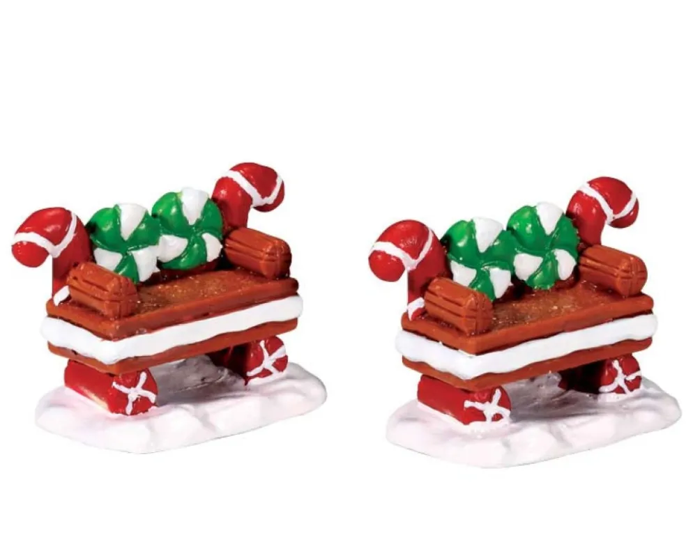 Lemax Christmas Villages* Village 44812 Peppermint Cookie Bench, Set Of 2 44812