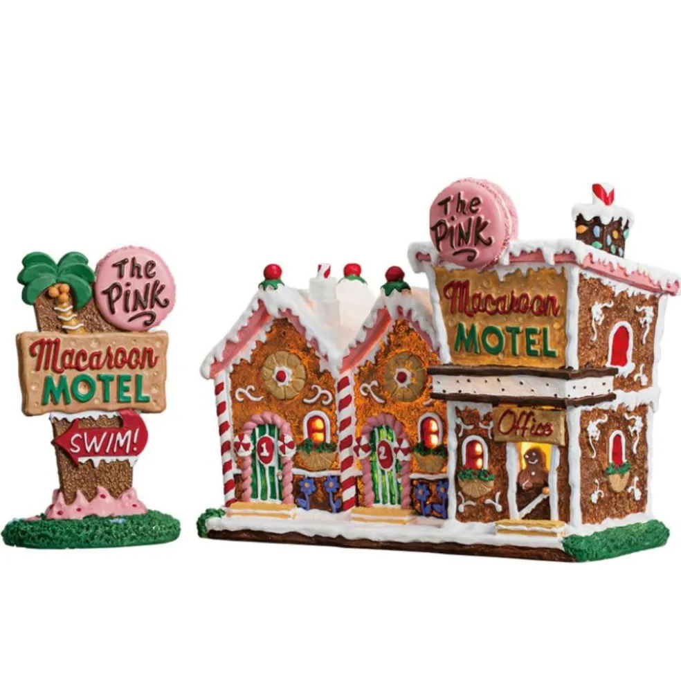 Lemax Christmas Villages* Village 75180 The Pink Macaroon Motel, Set Of 2, B/O (4.5V) 75180