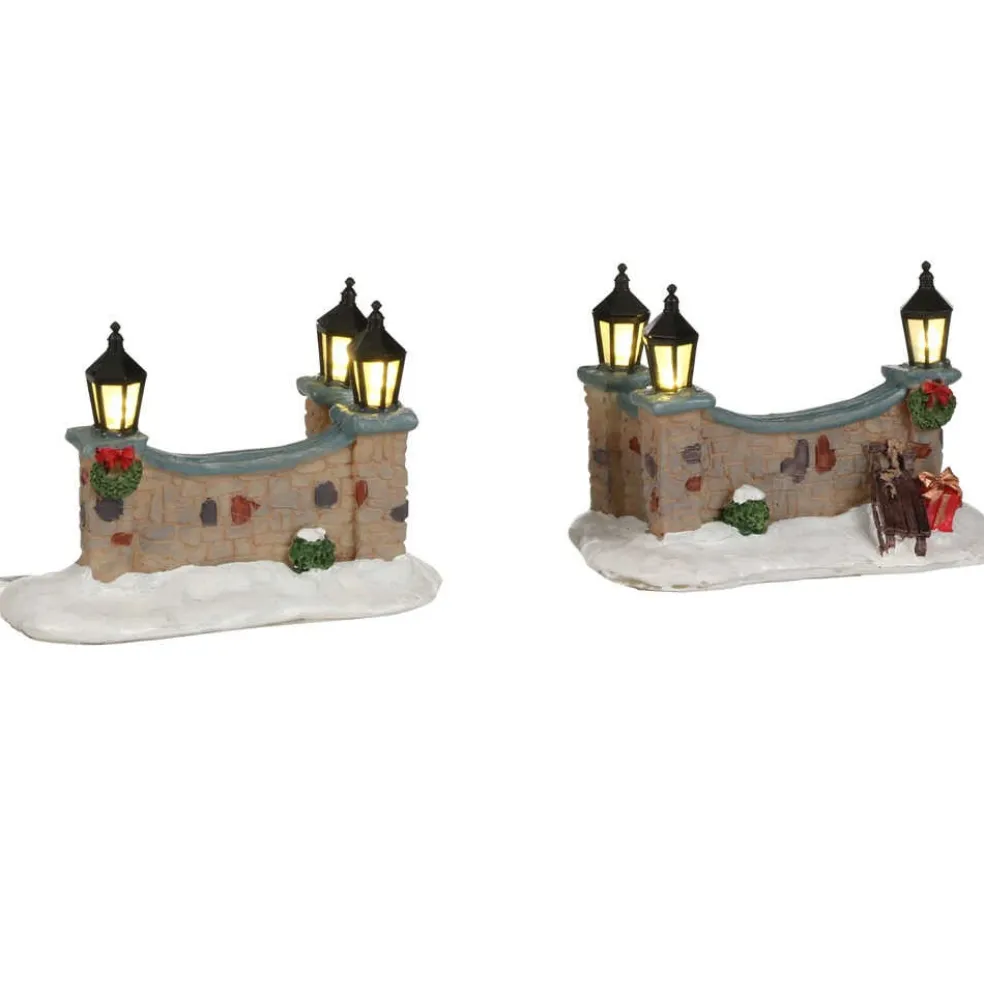 Luville Christmas Villages* Collectables Lighted Fence 2 Pieces 1067691