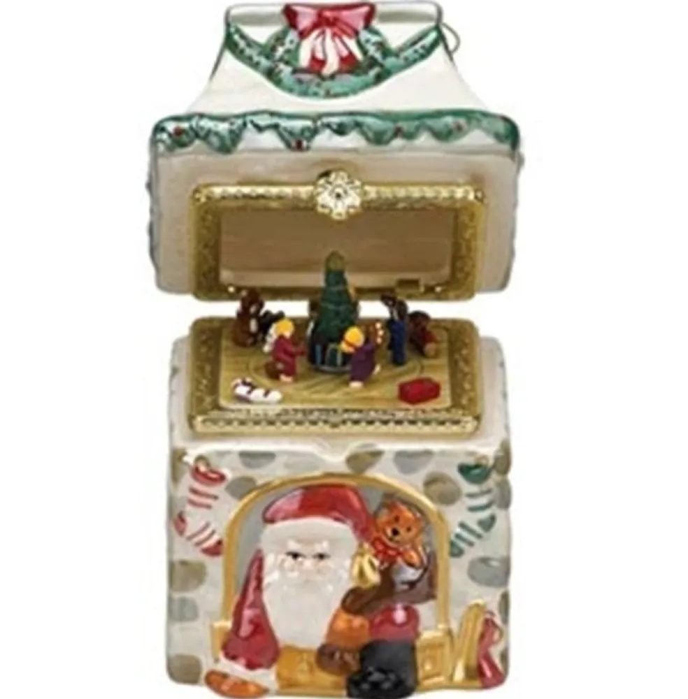 Mr Christmas Musical* Mini Porcelain Music Box Santa 16592