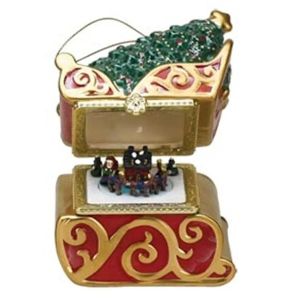 Mr Christmas Musical* Mini Porcelain Music Box Sleigh 16596