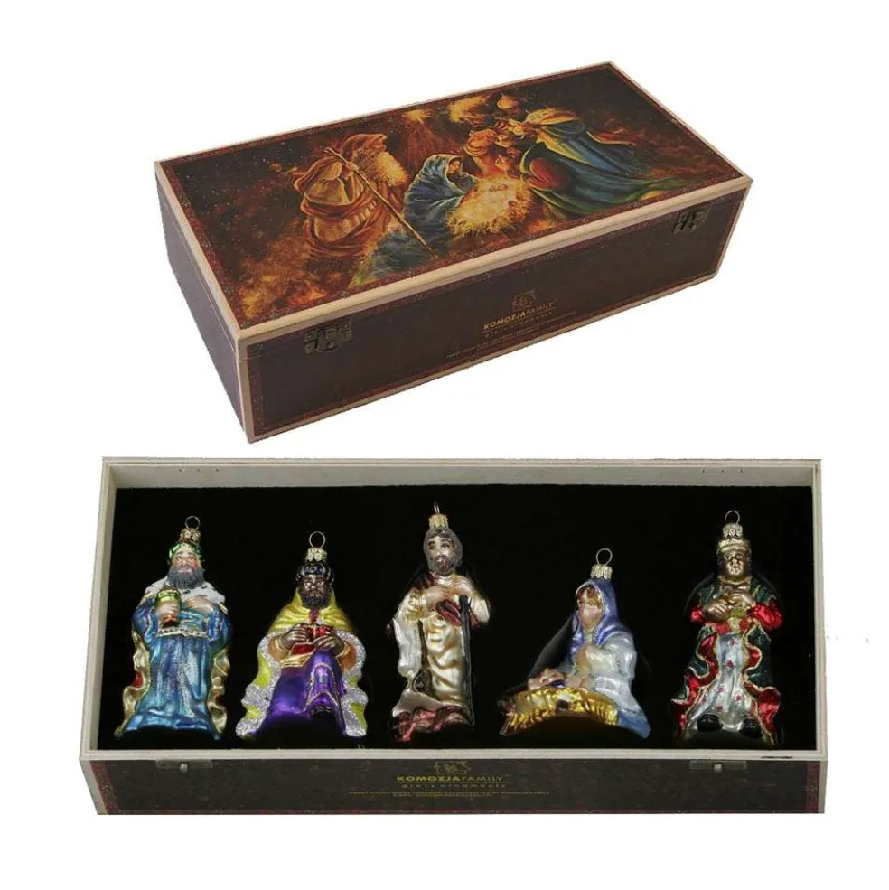 Komozja Famiily Glass Baubles*Nativity Boxed Set Komozja Family Mostowski - Glass Bauble Handmade In Poland