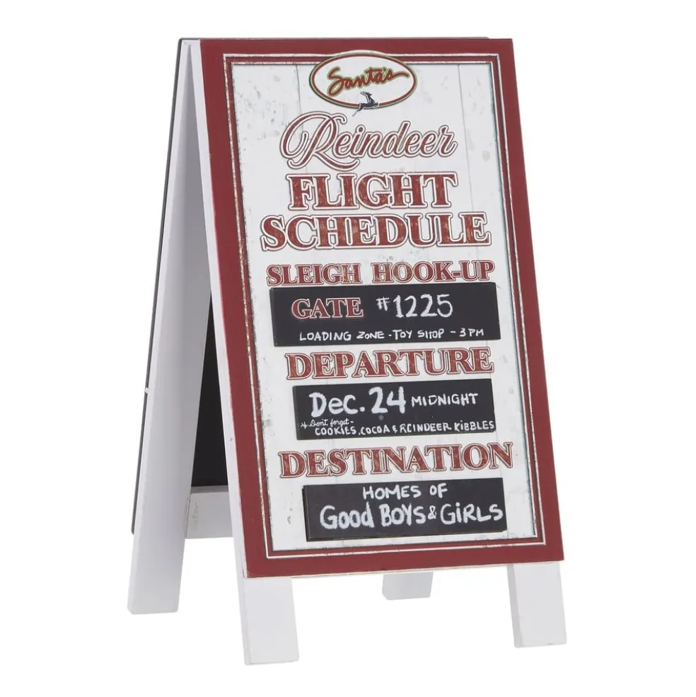 Raz Imports Home Decors* 12Inch Reindeer Flight Schedule Sandwich Board 4116213