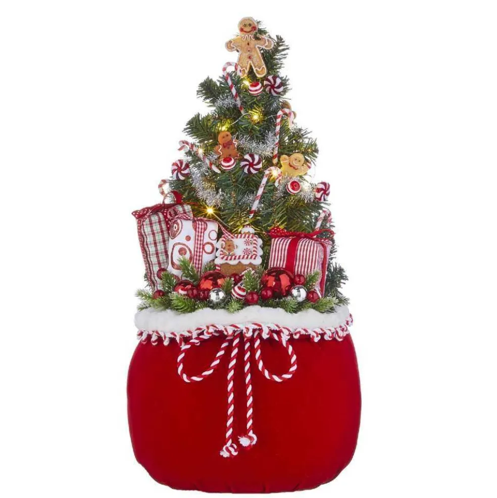 Raz Imports North Pole* Lighted Tree With Gingerbread In Bag 4015552