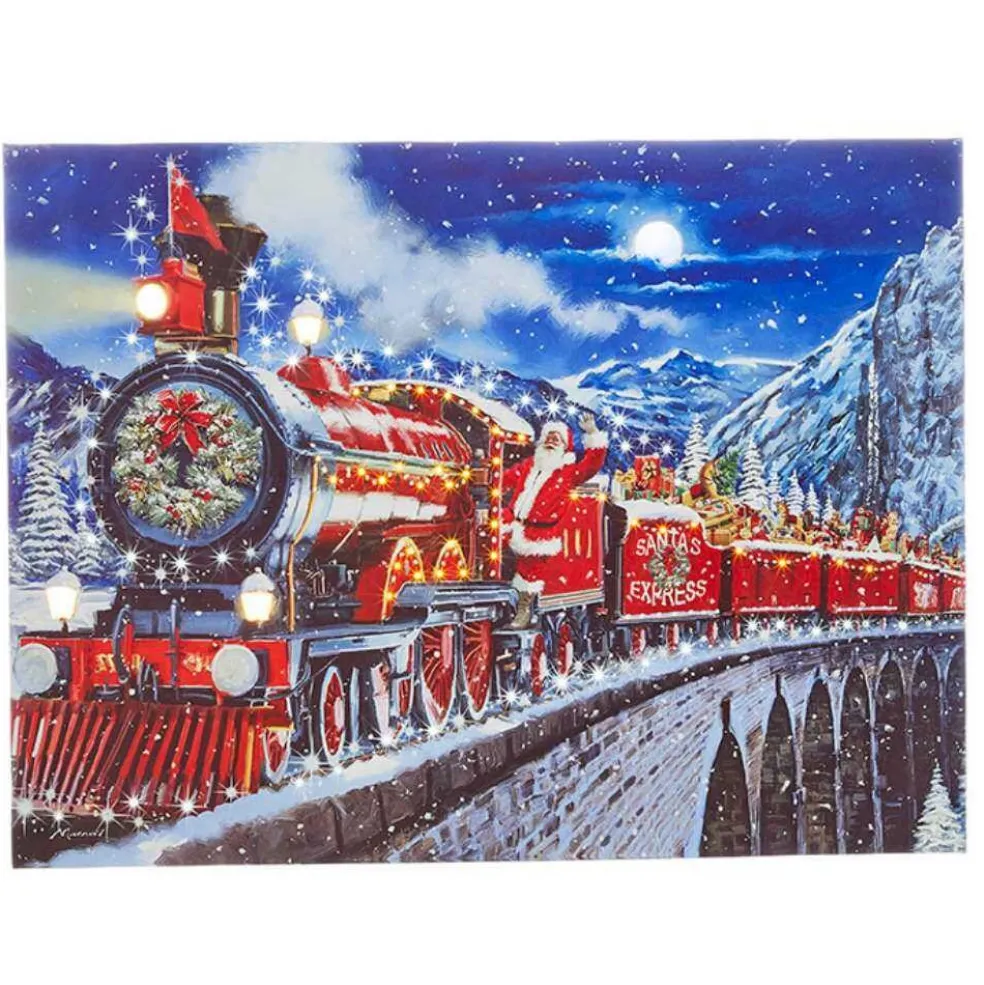 Raz Imports Home Decors* Santa Express Lighted Print 4039400