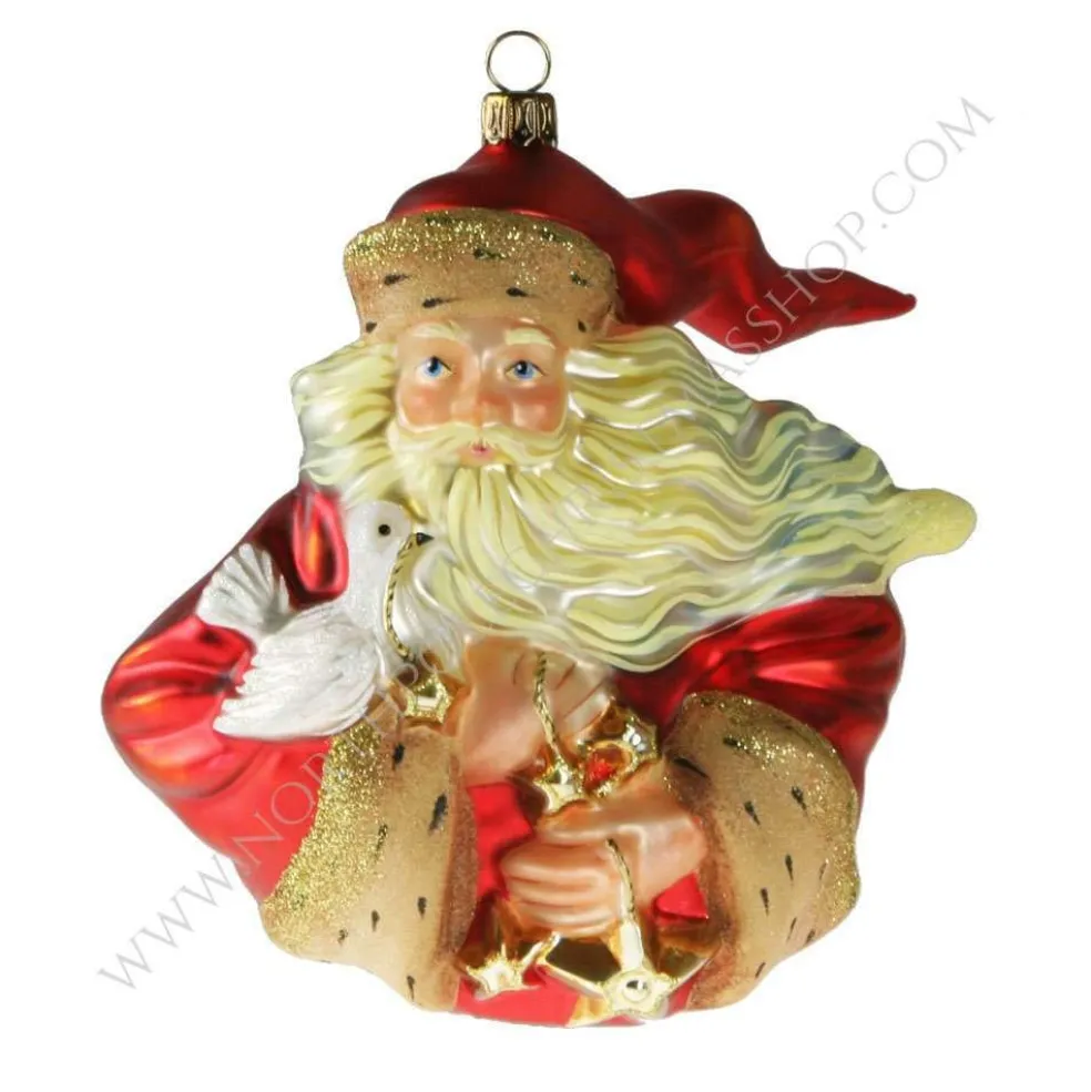 Komozja Famiily Glass Baubles*Santa With Embroidered Robe Komozja Family Mostowski - Glass Bauble Handmade In Poland