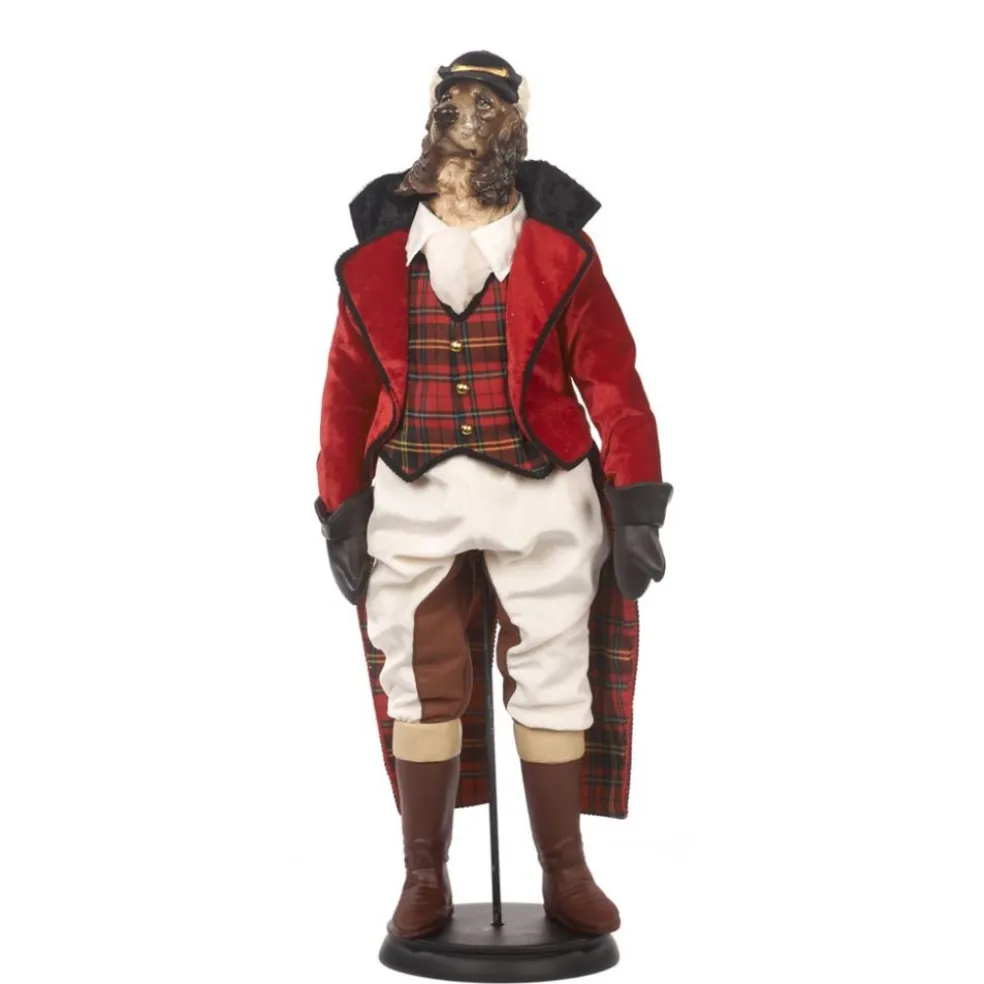 Goodwill Home Decors*Tartan Setter Dog Doll With Stand J 65150