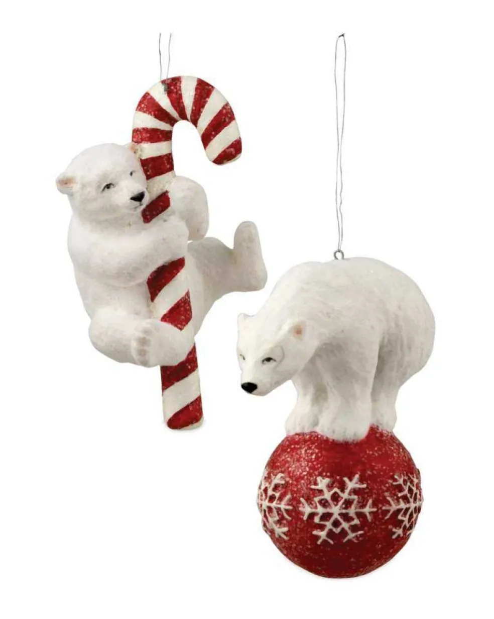 Bethany Lowe Christmas Tree*Td5062 Polar Bear Fun Ornament 2 Assorted