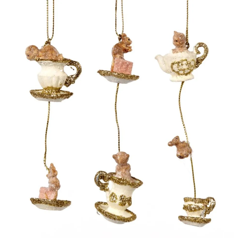 Goodwill Alice*Tea Party Cat Dangle Ornament 3 Assorted C 15401