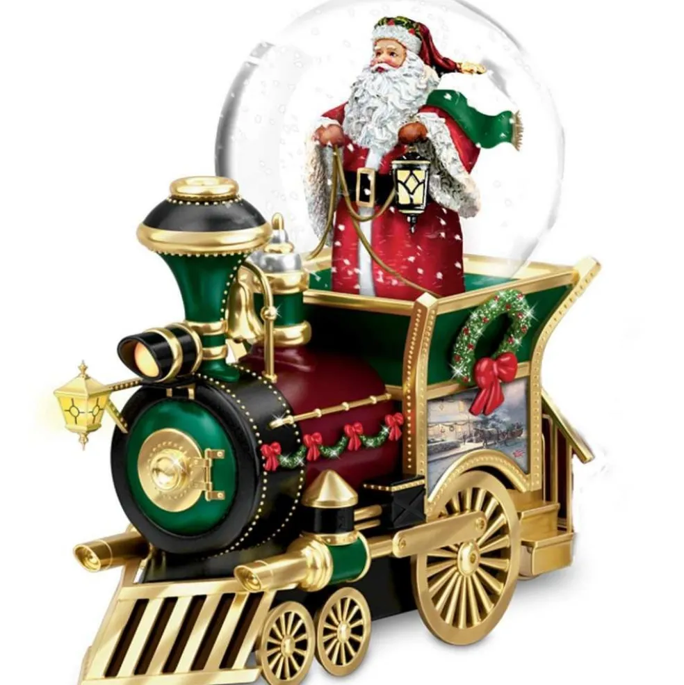 Thomas Kinkade Snow Globes* Santa Claus Is Coming To Town Bradford Exchange 01-11631-001
