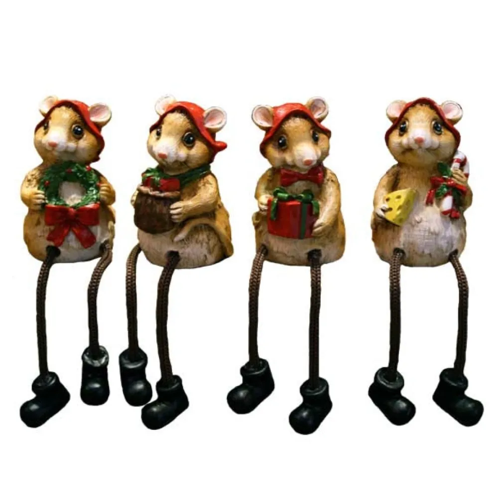 Willow Brooks North Pole* Secret Christmas Mouse Sitting On Shelf 4 Assorted Wb1200
