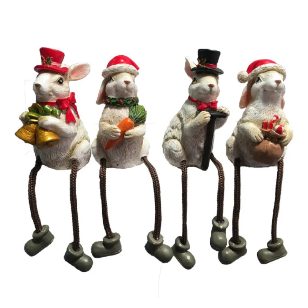 Willow Brooks Traditional* Secret Christmas White Bunny Sitting On Shelf 4 Assorted Wb1200 North Pole Christmas Shop London